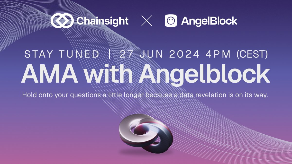 ChainSight_'s tweet photo. @getoutofhome , representing Chainsight will be joining AMA with @AngelBlock_io  on June 27th, 2024. 

Will be discussing concept of Chainsight, and why it will benefit the entire crypto projects.

➡️ Set a reminder here
https://t.co/jtdDn2ZqWC https://t.co/rDmqDOmMSz