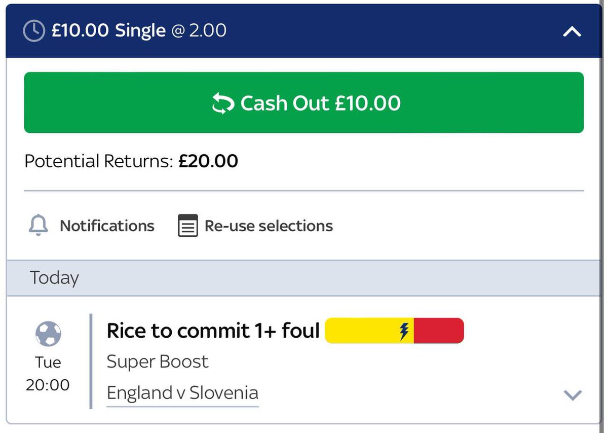 LordFootyTips's tweet photo. The BEST England v Slovenia Bet 🏴󠁧󠁢󠁥󠁮󠁧󠁿💰

Declan Rice 1+ Foul @ 2.00 ✅
Best odds elsewhere = 1.62

This is the BEST value price available for the match and we are backing it! 🤞

If the bet wins we’ll giveaway £20 to someone who LIKES ❤️ this! 

Must FOLLOW @LordFootyTips https://t.co/a1RN74YDx7