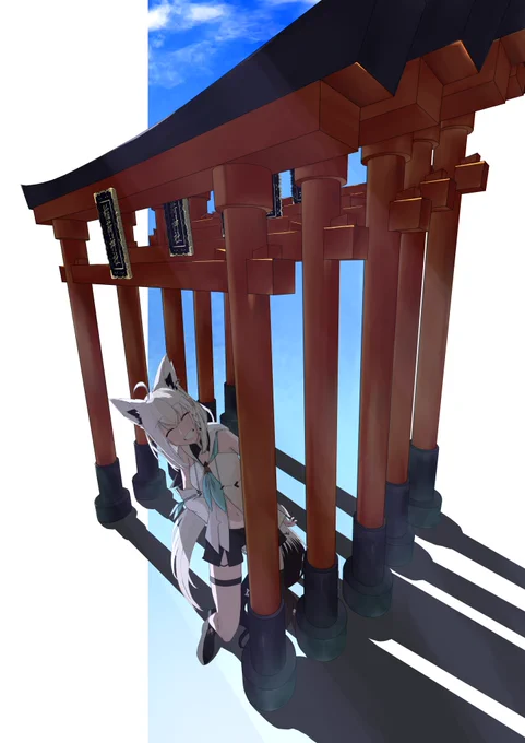 お出迎え看板きつね #絵フブキ