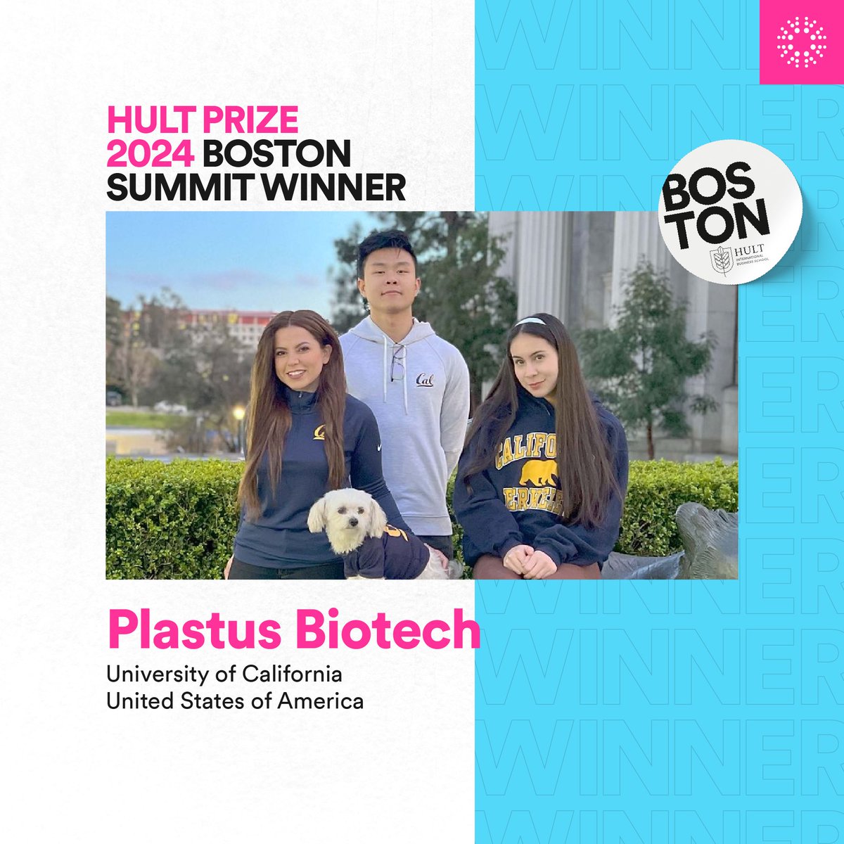 Congratulations to our 2024 Boston Global Summit winner: Plastus Biotech, from University of California, in the United States. 🇺🇸

They are now one of the winning teams joinin us to the Global Accelerator Program in London! 🇬🇧 

Stay tuned to our future winner announcements!! 🏆
