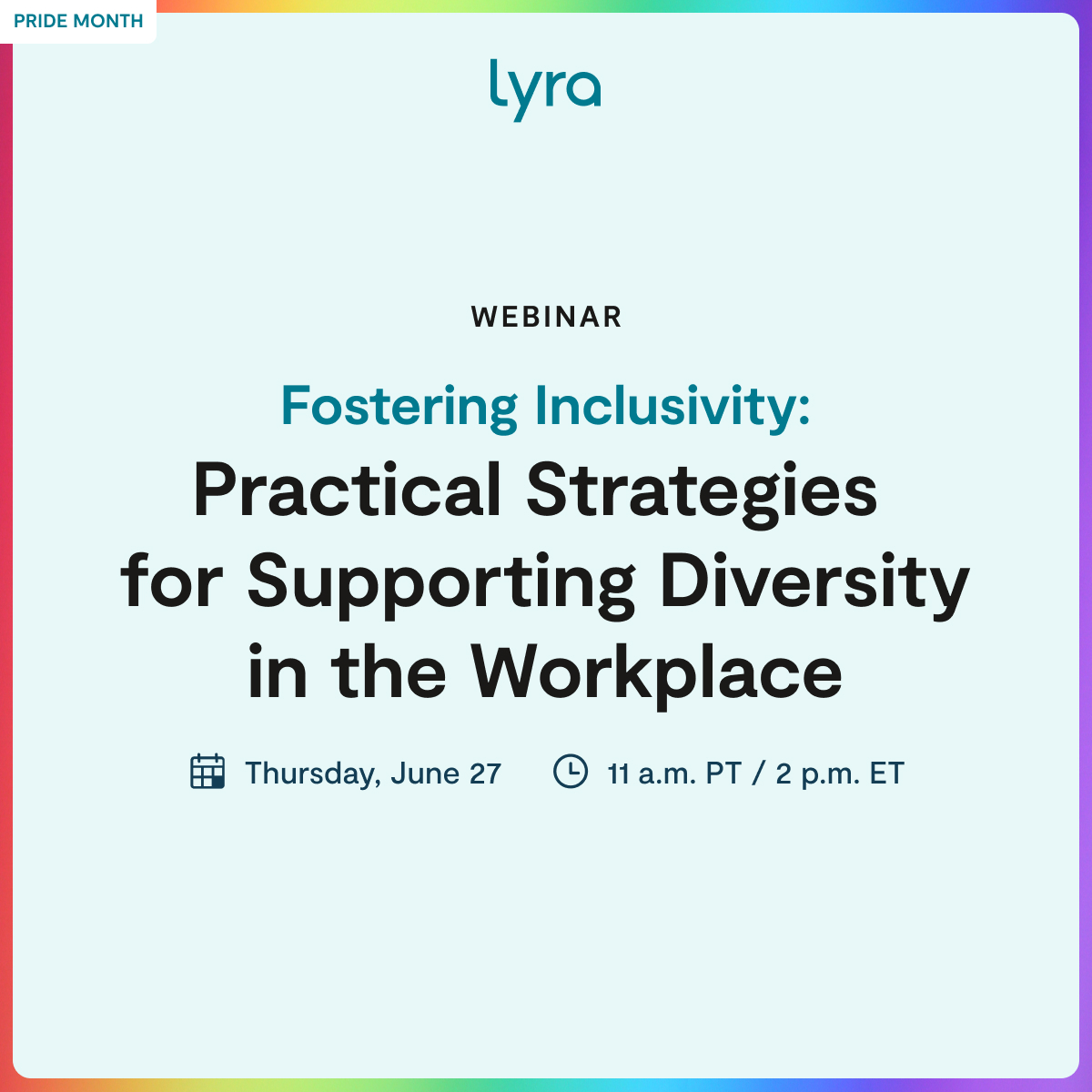 Creating an inclusive workplace means supporting diverse employees' mental health. Register for our June 27th webinar: bit.ly/3za3JFi.  

Learn how to implement:
🧠 Culturally responsive care
📋 Inclusive benefits and policies
🤝 Effective ERGs and initiatives