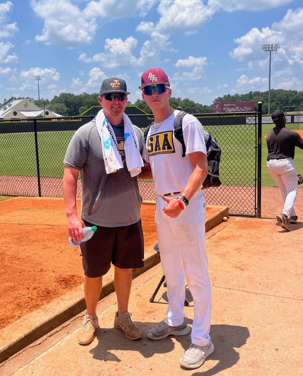 SAA baseball prospect Layton Ballard with Coach Thigpen at Jones CC baseball camp.  ⚾️⚾️⚾️
#choicesandopportunities 
#SAAalldayeveryday