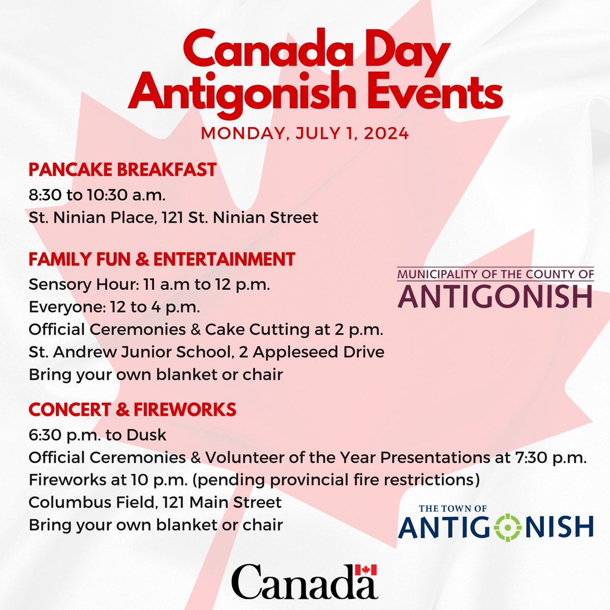 Antigonish County (@antigonishco) on Twitter photo Happy Canada Day! <a href="/AntigonishTown/">Town of Antigonish</a> and County have partnered to prepare a day full of events to celebrate Canada’s birthday. We hope to see you there! Happy Canada Day! <a href="/AntigonishTown/">Town of Antigonish</a> and County have partnered to prepare a day full of events to celebrate Canada’s birthday. We hope to see you there!