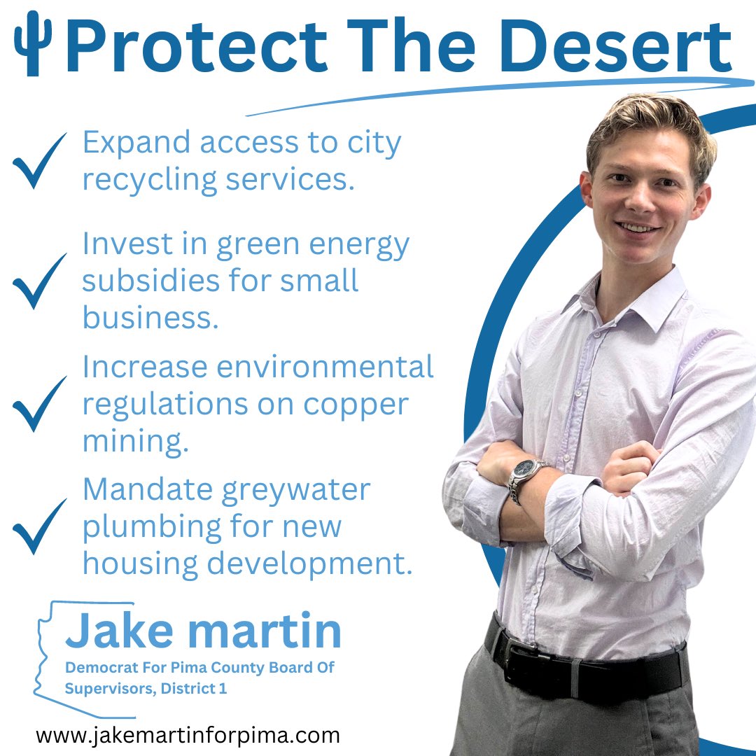 JakeMartin_Pima's tweet photo. This is just a glimpse of my environmental policy. Let’s get to work on protecting our landscape and natural resources. #pimacountydemocrats #pimacountydemocraticparty #votebluearizona #makeitjake https://t.co/doM4L2zDl8