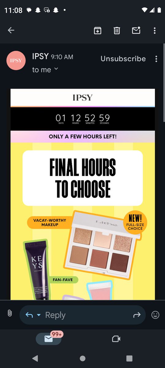 WalmartWidow's tweet photo. @IPSY @IPSYCare 

For the second time in 2 months I have been unable to make a choice as to my two Glam bags and the box...

Explain, please? I'm in the time frame and it won't let me. https://t.co/0kmfYNBS8D
