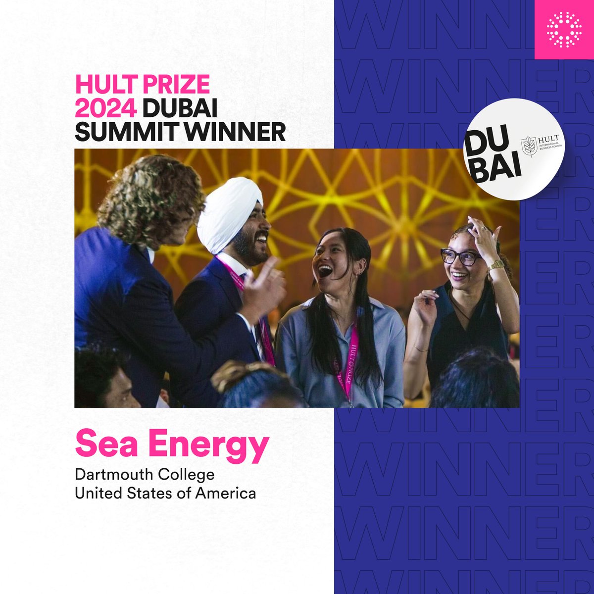 Congratulations to our 2024 Dubai Global Summit winner: Sea Energy, from Dartmouth College, in the United States. 🇺🇸

They are now one of the winning teams joinin us to the Global Accelerator Program in London. 🇬🇧 

See you soon! 🙌🏼