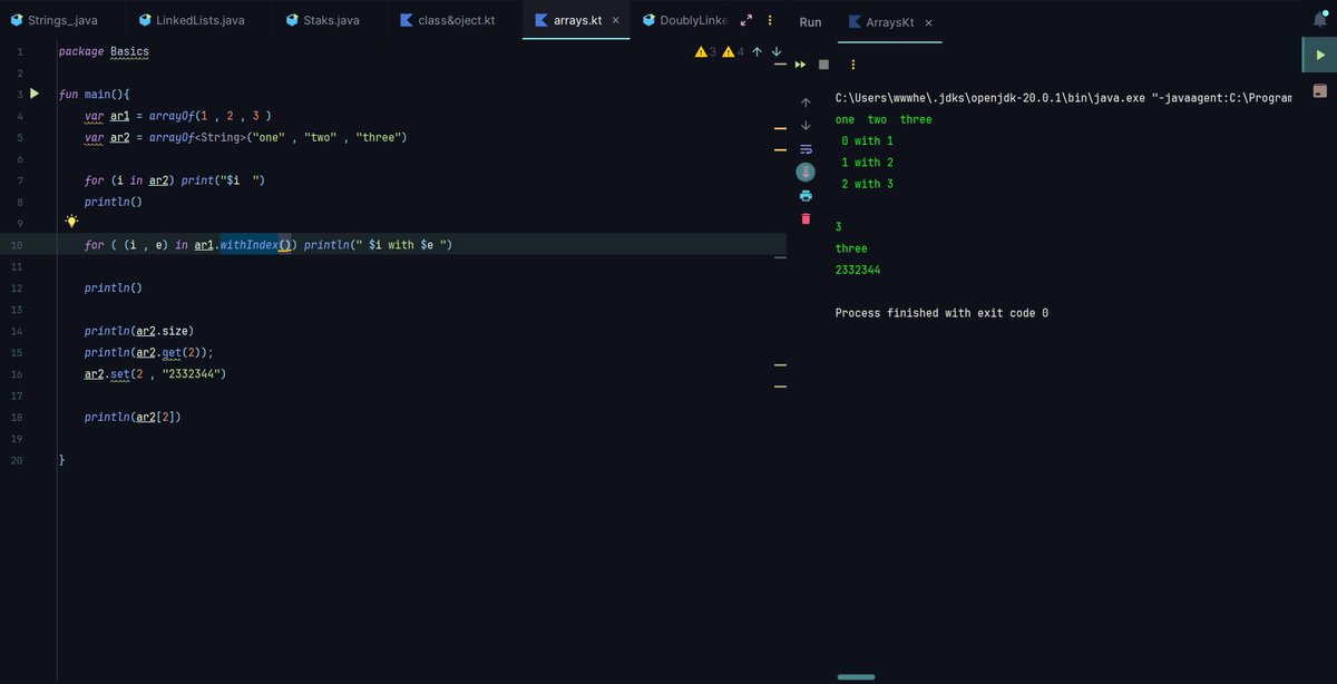 hetvik_'s tweet photo. I learned about method overloading and named argument syntax in Kotlin. And, I discovered the amazing feature of storing methods in variables, as well as working with loops, arrays, objects, and classes in Kotlin. Mind blown! #KotlinWizard #AlgorithmicAdventures #kotlin #leetcode https://t.co/83cA45962j