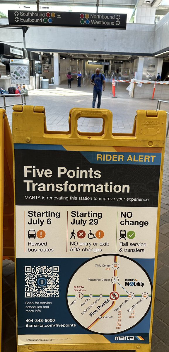 UPDATE: Outside of the Five Points MARTA station, a group of city leaders, community advocates and activists are again calling on the transit agency to pause the scheduled long-term closure of pedestrian access for major renovations to the station. More today on 90.1 WABE #atlpol