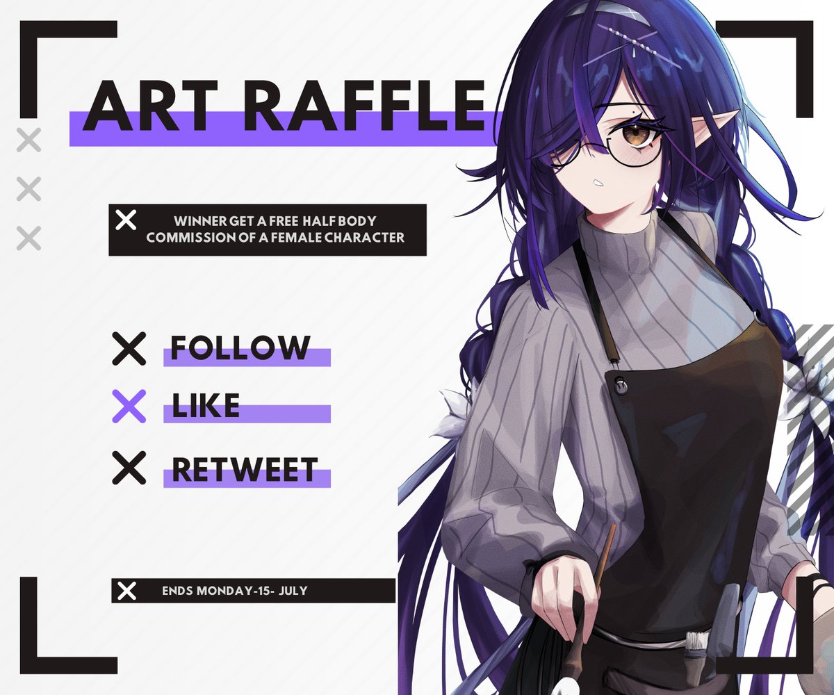 ART RAFFLE, celebrating 1.2k followers, sorry for been missing out thats long but i was busy with collage, ty again for the support, much love. The winner will be chose random on stream. GL!!! -w-     

Rules:   
× Follow   
× Like    
× Retweet  
#artraffle #artgiveaway #Vtuber