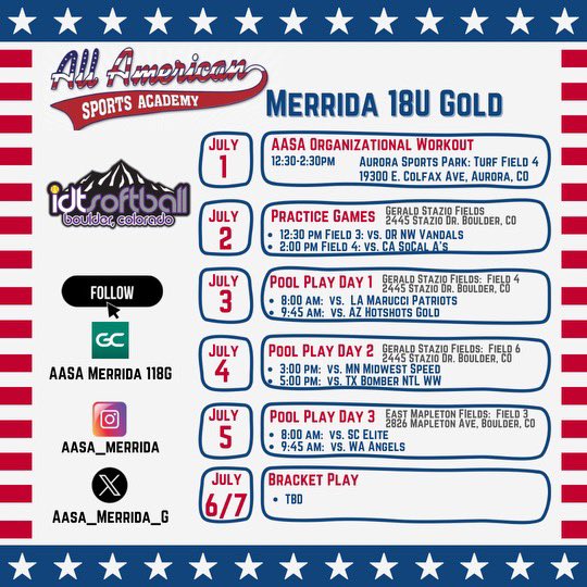 Would love for ya to stop by and see some really good 2025 and 2026 athletes. Safe travels ! <a href="/AasaTeams/">AASA-Teams</a>