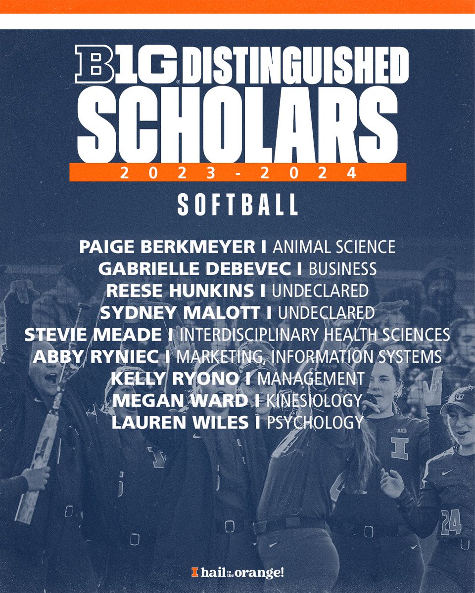 Congrats to our Big Ten Distinguished Scholar honorees 🥎 📚 

#Illini | #HTTO