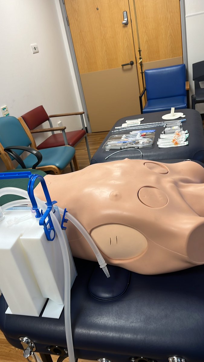 Chest drain training session for ED senior doctors at FGH.