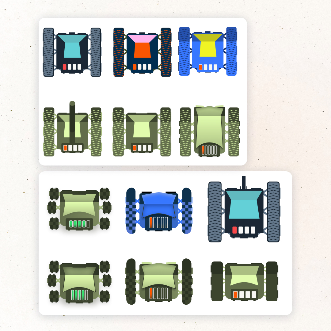 dark_tomato_st's tweet photo. A few tests for our new project. Which rover do you prefer?
#gamedev #indiegame #indiedev #gamedevelopment #game #mobilegame #darktomatostudio #rovergame https://t.co/OvgNqfPSwb