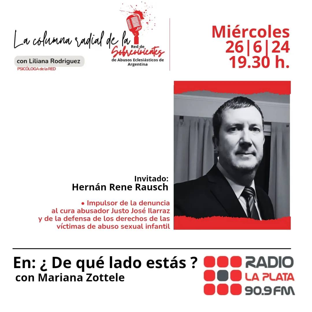 sobrevive_arg's tweet photo. Hernán Rausch @hr_rausch , Sobreviviente de Justo José Ilarraz, continúa luchando. Él es nuestro invitado de esta semana en la columna radial de la Red por @radiolaplata909.
Escuchanos!!!

#reddesobrevivientes
#abusoseclesiásticos
#radiolaplata
#laredenlaradio
#ilarraz
#entrerios https://t.co/2tAni4MjoH