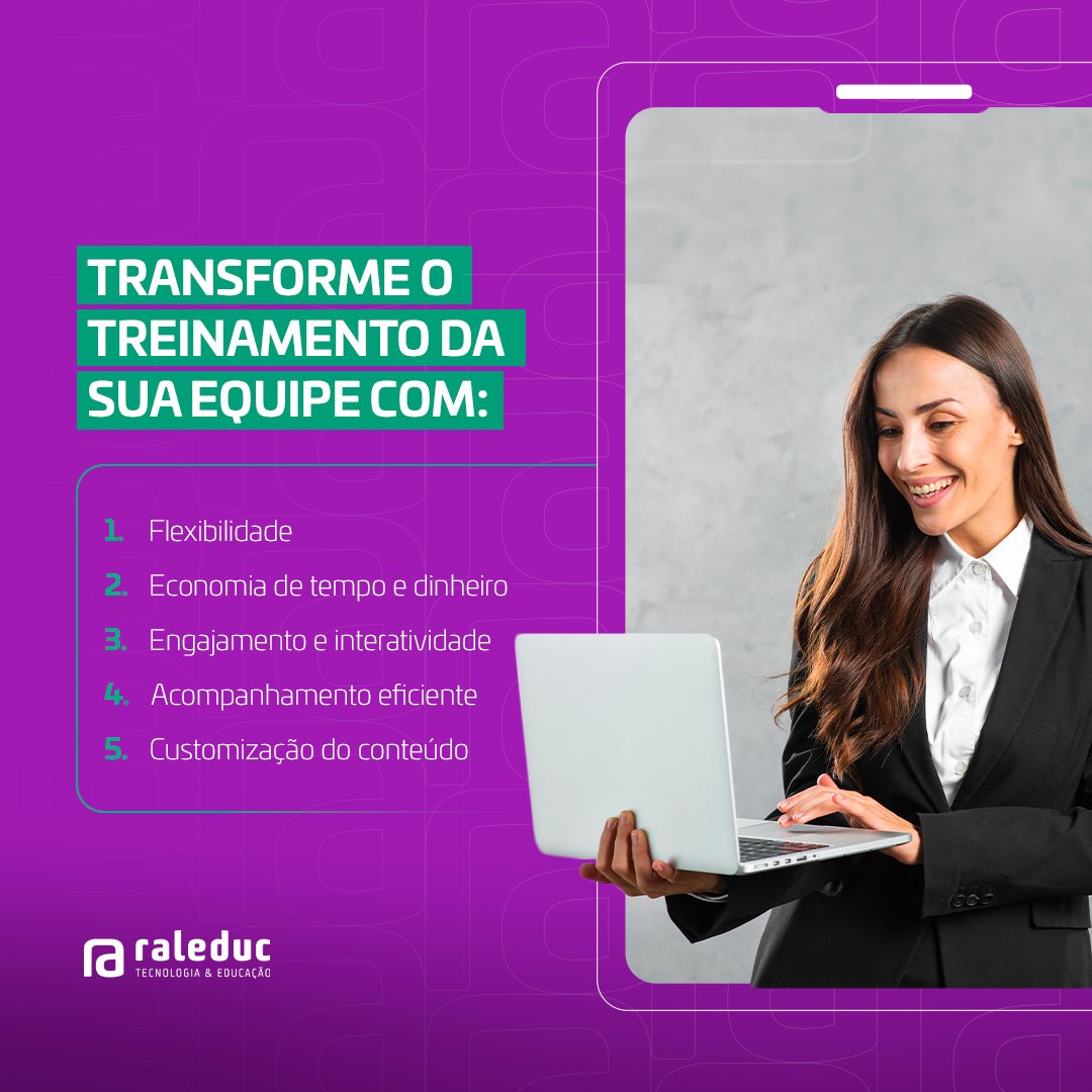 raleduc's tweet image. Transforme o potencial da sua empresa com a Raleduc: treinamento online personalizado, flexível, econômico e engajador, todo adaptado às suas necessidades. Eleve o aprendizado da sua equipe! 💻✨🚀 #RaleducEducaçãoTransformadora #TreinamentoOnlinePersonalizado