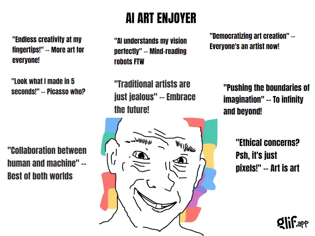 one cool thing about glif is you can just remix any workflow and change it  / learn from it / make it yours User Hailey took my Wojak generator and  remixed it