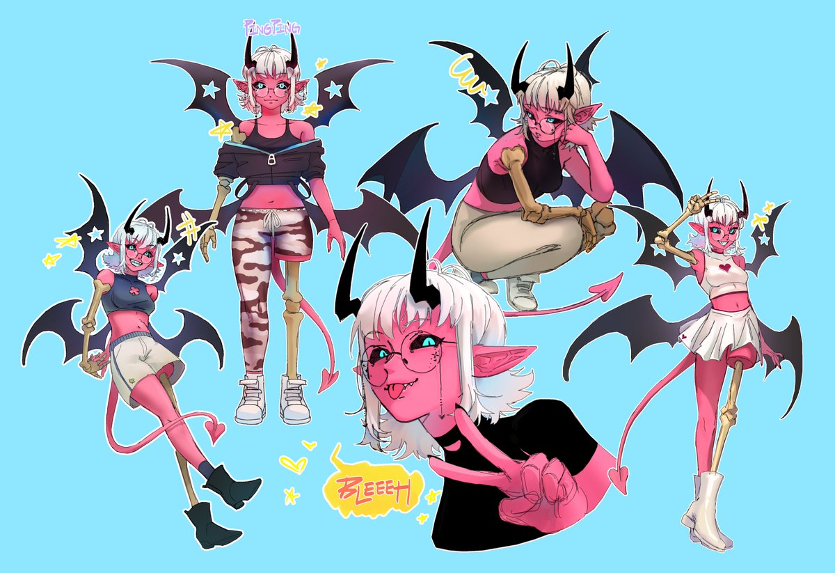 ttt_ones's tweet photo. [5/5] She got rendered faster than I had expected but thats a good thing!! She doesn't have to suffer WIP hell yay!

#art #ttt_onesOCs #demon #roblox #cute #character #illustration #pink https://t.co/cd3u83fhQi