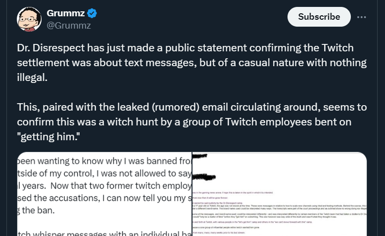 Michael on X: “You’d think Dr Disrespect admitting to