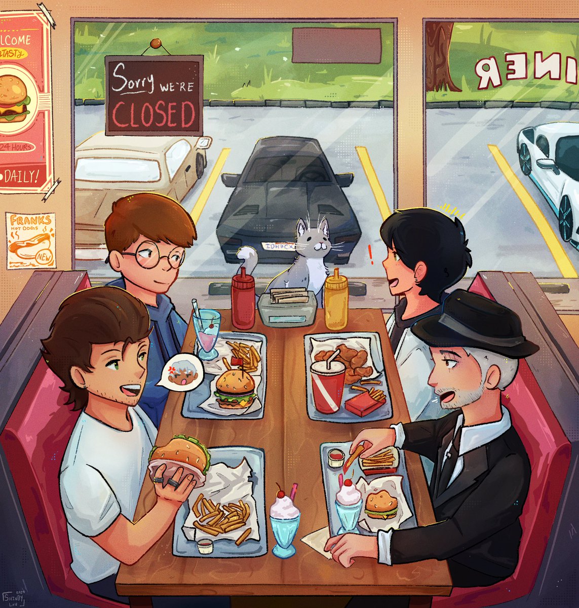 ˗ˏˋ Burgers &amp; Bonding  🍔 ˎˊ˗

-

#Nopixelfanart
-
[#OctavioStenberg #LucianoDiCenzo #YunoSykk #TonyCorleone ]