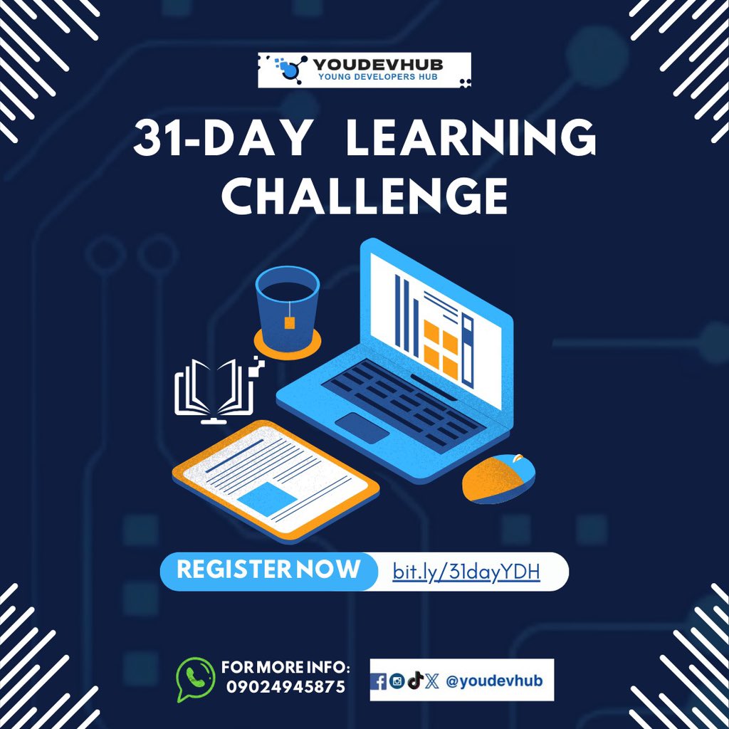 🚀 Join the 31-Day Tech Learning Challenge with YouDevHub! 🚀

Are you ready to transform your tech skills and embark on an exciting learning journey this July? 📅

#31dayslearning #31dayYDH #31DaysOfCodeWithYoudevhub