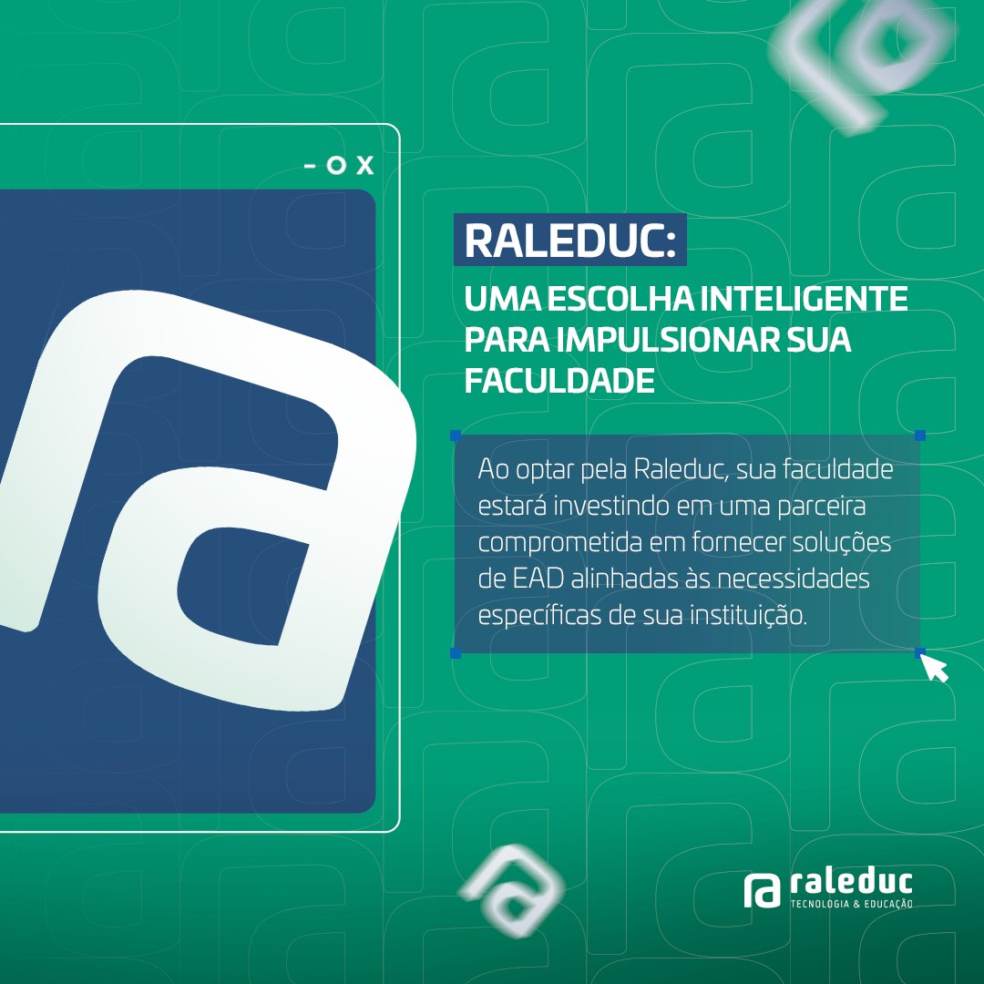 raleduc's tweet image. Impulsione sua faculdade com a Raleduc Tecnologia e Educação! Acesse soluções criativas e eficientes para excelência no ensino a distância. Com inovação e comprometimento, nossa parceria eleva seu potencial educacional. Conquiste o sucesso de forma inteligente!  #Raleduc
