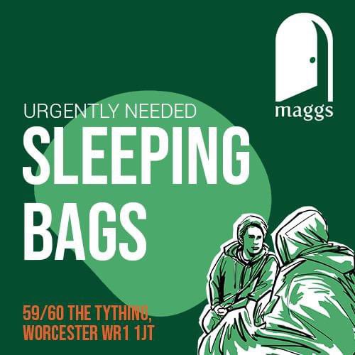 We’re still in desperate need of sleeping bags for our Clothing Project! 

If you have any lying around, please do get in touch! 🙏🏼

#maggsdaycentre #worcester #worcestershire #homeless #homelessness #charity #vulnerable #worcestershirehour