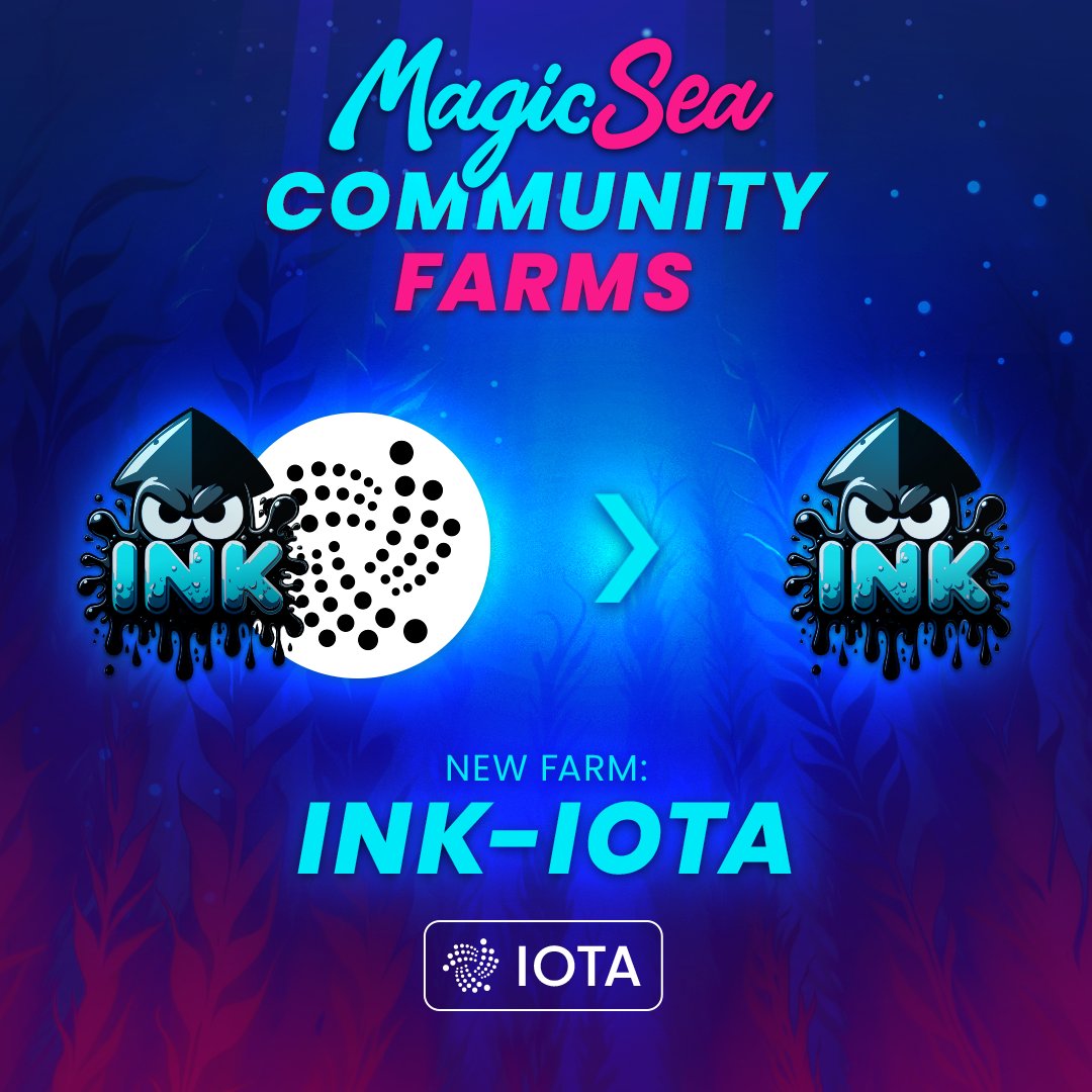 This is for all farmers ready on #IOTA EVM! 
<a href="/Grumpy__Squid/">Grumpy Squid Project</a> is bringing the first Community Farm to life on IOTA EVM with their $INK farm!

📅 Today, 26.06.2024
🕕 8:00 pm CET
🧑‍🌾 $INK/ $IOTA -&gt; $INK Farm

🌐 app.magicsea.finance/community-farms