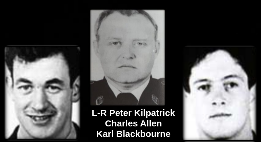 #OnThisDay in 1986 the IRA murdered 3 RUC policemen as they sat on duty in a stationary car at Newry town centre: T William C. Allen (37) Constable, Peter John Kilpatrick (27) Sergeant, Karl C. Blackbourne (19) Constable. Murderers fired through car window on a summer`s day #OTD