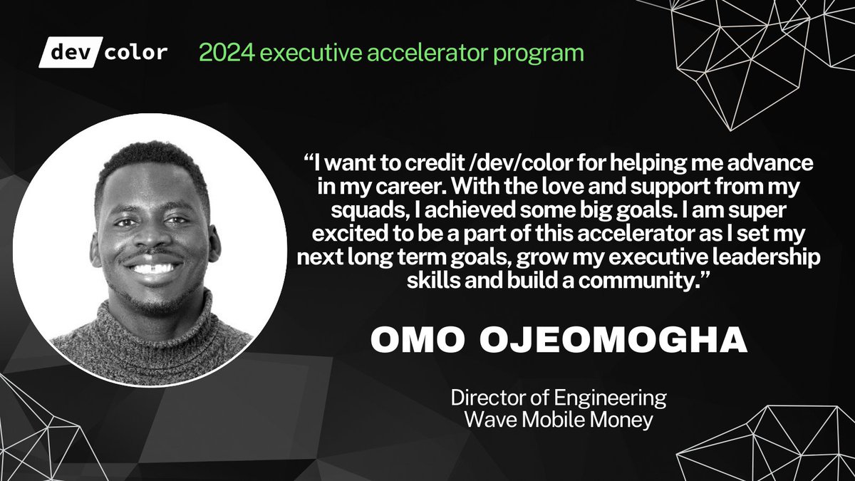 We're keeping it rolling with /dev/color's 2024 Executive Accelerator cohort! These leaders are investing in their growth as change-makers in the industry. We're excited to witness how their leadership journeys unfold! #techforgood #learninganddevelopment #executives #devcolor