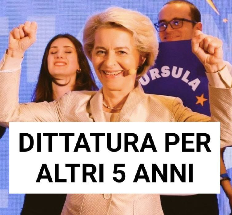 RobertoAvventu2's tweet photo. RICONFERMATA! 
Non resta che uscire dall'Europa😠

(vi hanno fatto votare tanto per darvi una parvenza democratica che in realtà non c'è) https://t.co/eQNo5N2OjI