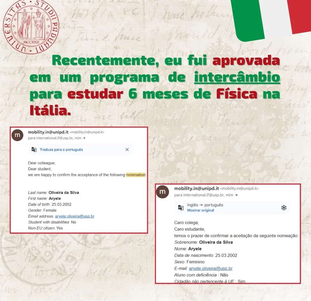 gioovlima's tweet photo. Bora somar??
Bora fazer o bem? 

Aluna da USP, estudade de física, conseguiu um intercâmbio para a Itália. 
Vamos fazer o bem!!
Doe e compartilhe!!!! https://t.co/evChFoP6px