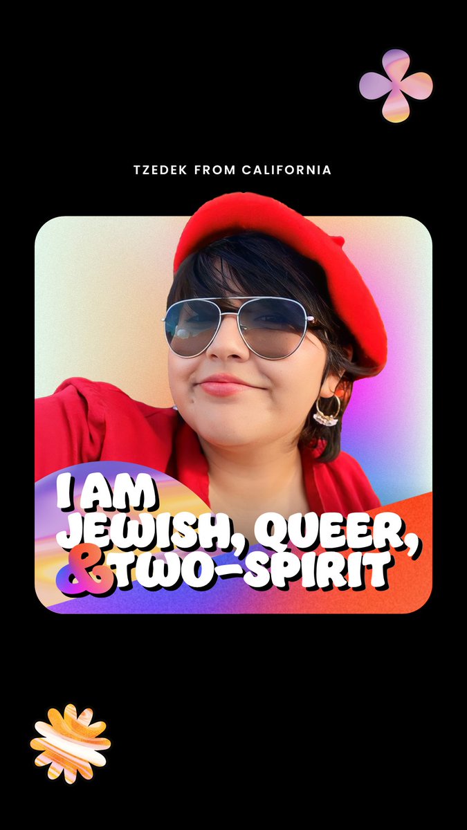 🌈 #QYFDAY is almost here, and today, we're spotlighting a queer youth who chose to live authentically in both their queerness AND faith!🌈

This is "Jewish and Genderless" by Tzedek Segall-Gutierrez (they/them/elle)
Read 👉 instagram.com/beloved_arise