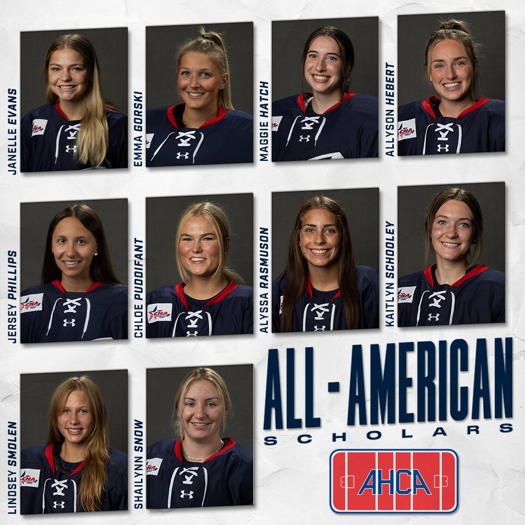 Congrats to our 1️⃣0️⃣ <a href="/AHCAHockey/">AHCA</a> Academic All-American Scholars‼️