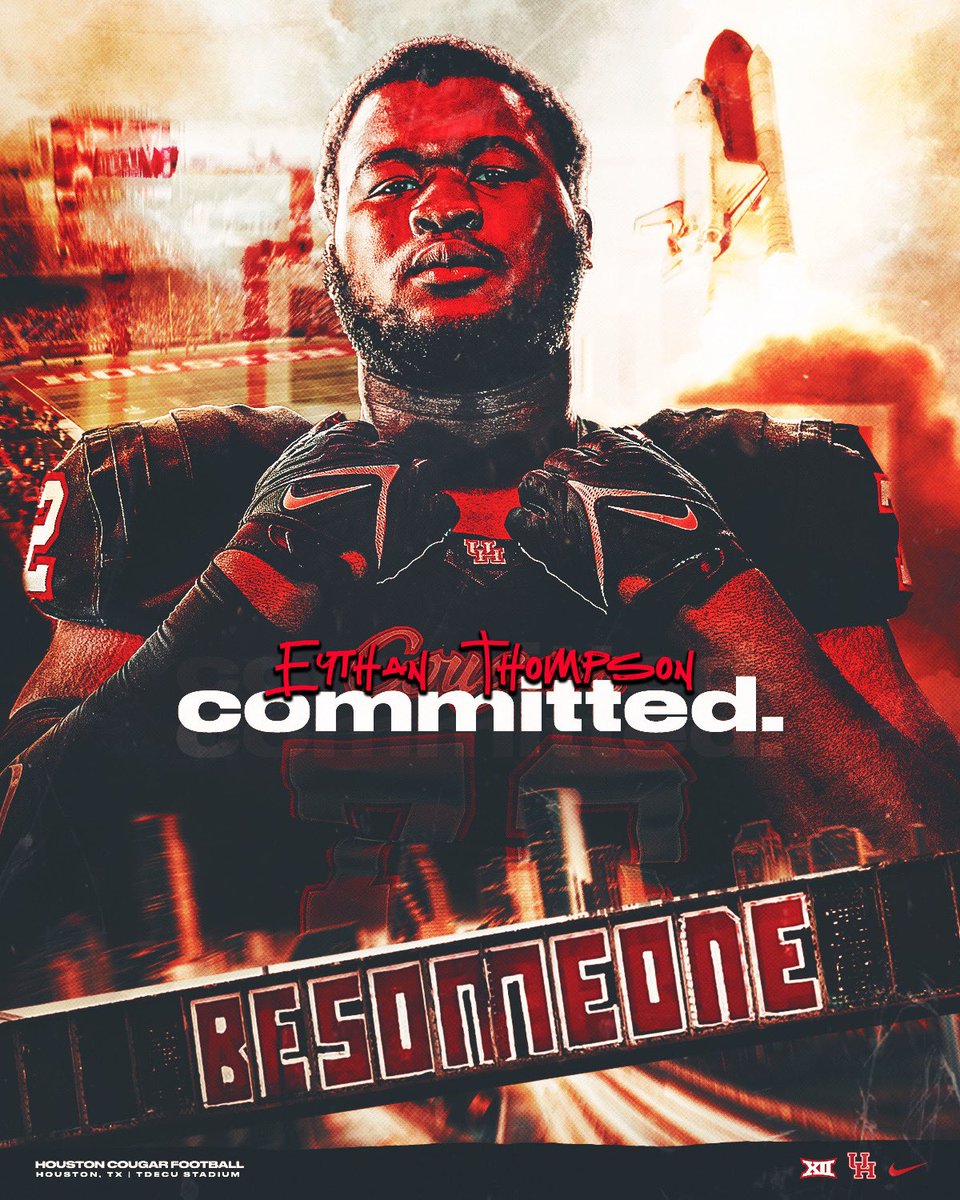 #AGTG I am grateful to announce my commitment to the University of Houston! I would like to thank my family, coaches and friends, who have helped me through this process.
<a href="/JermaineCarpent/">Coach Carp</a> <a href="/Coach_Hyde/">Coach Don Hyde</a> <a href="/WillSamford/">William Samford</a> <a href="/OscarGiles95/">Oscar Giles</a> <a href="/CoachWEFritz/">Coach Willie Fritz</a>  <a href="/CoachShawnBell/">Shawn Bell</a>
