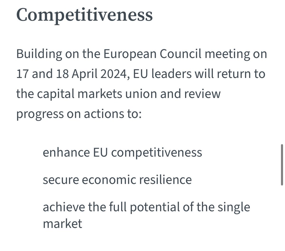 euacchq's tweet photo. In 2 days, the @EUCouncil 🇪🇺will meet. Competitiveness is on the agenda. Capital markets &amp; how to make IPOs in Europe easier is on the agenda. They’ll probably comment -and ideally start acting - on @EnricoLetta good report that also covers European Corporate law. 👀🤞🏻 https://t.co/KJfVz2mDit