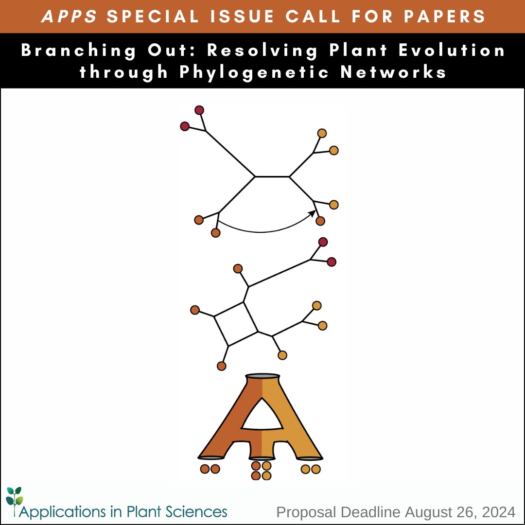 Botanical Society of America (@botanical_) on Twitter photo 🌱Special Issue Call for Papers🌱
#AppsPlantSci invites proposals for “Branching out: Resolving plant evolution through #phylogenetic networks” led by editors <a href="/solislemuslab/">Claudia Solís-Lemus</a> & George Tiley
Proposal deadline 26 August 2024
botany.org/home/publicati… @WileyPlantSci #Botany2024 🌱Special Issue Call for Papers🌱
#AppsPlantSci invites proposals for “Branching out: Resolving plant evolution through #phylogenetic networks” led by editors <a href="/solislemuslab/">Claudia Solís-Lemus</a> & George Tiley
Proposal deadline 26 August 2024
botany.org/home/publicati… @WileyPlantSci #Botany2024