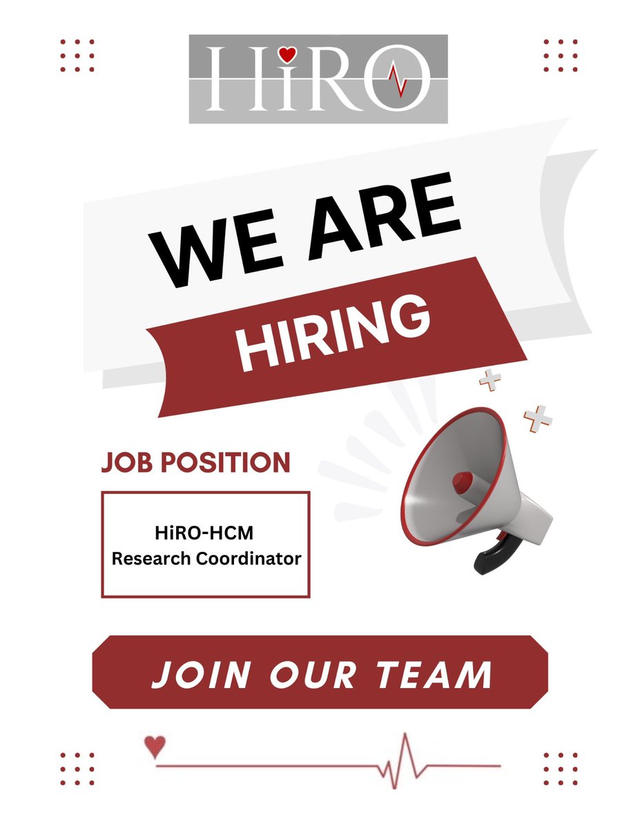 Hearts in Rhythm Organization (@heartsinrhythm) on Twitter photo Our UBC Coordinating Centre is hiring! This exciting research coordinator role oversees HCM research projects with <a href="/HeartsInRhythm/">Hearts in Rhythm Organization</a> and <a href="/LaksmanResearch/">Laksman Research</a>
Learn more and apply here: ubc.wd10.myworkdayjobs.com/en-US/ubcstaff… Our UBC Coordinating Centre is hiring! This exciting research coordinator role oversees HCM research projects with <a href="/HeartsInRhythm/">Hearts in Rhythm Organization</a> and <a href="/LaksmanResearch/">Laksman Research</a>
Learn more and apply here: ubc.wd10.myworkdayjobs.com/en-US/ubcstaff…
