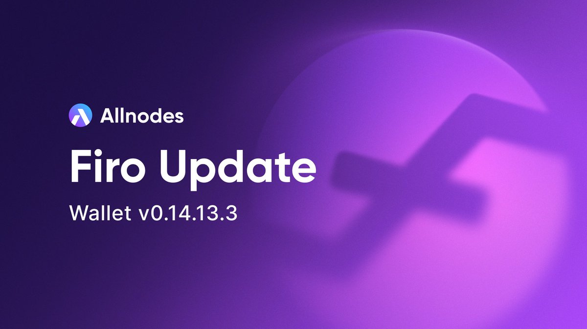 #Allnodes has successfully updated <a href="/firoorg/">Firo $FIRO</a> Masternodes to version 0.14.13.3. No action is required by our users. This upgrade increases the maximum transaction relay size, contains various optimizations to Spark, etc.

⚙️ℹ️ Release &amp; highlights: github.com/firoorg/firo/r…