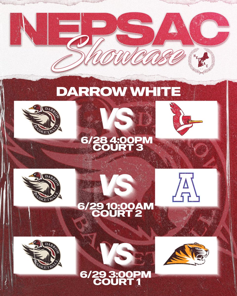 Coaches here is my teams schedule for the NEPSAC showcase this weekend at Avon Old Farms school in CT!