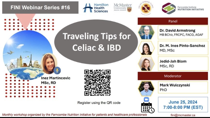 Mark Wulczynski (@markwulczynski) on Twitter photo Travelling this summer? Worried about your gut letting you down?
Join our webinar tonight at 7pm on zoom to learn some travelling tips from Inez Martincevic and our panel of experts from the Farncombe Institute Nutrition Initiative <a href="/Farncombe_GI/">Farncombe Institute</a>
us06web.zoom.us/webinar/regist… Travelling this summer? Worried about your gut letting you down?
Join our webinar tonight at 7pm on zoom to learn some travelling tips from Inez Martincevic and our panel of experts from the Farncombe Institute Nutrition Initiative <a href="/Farncombe_GI/">Farncombe Institute</a>
us06web.zoom.us/webinar/regist…