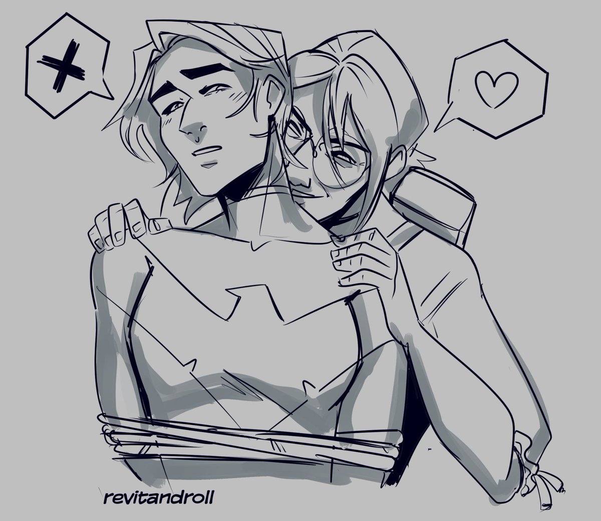 revitandroll's tweet photo. some noncon crowwing scribbles
just bc Dick is immune to fear gas doesn't mean he can't be drugged in other ways <3 https://t.co/uEgaBjrvjc