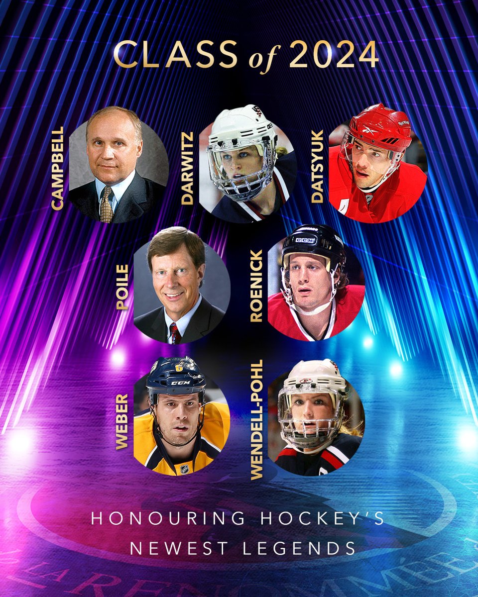 HockeyHallFame's tweet image. Introducing the Hockey Hall of Fame Class of 2024! 👏

#HHOF2024 | #HHOF