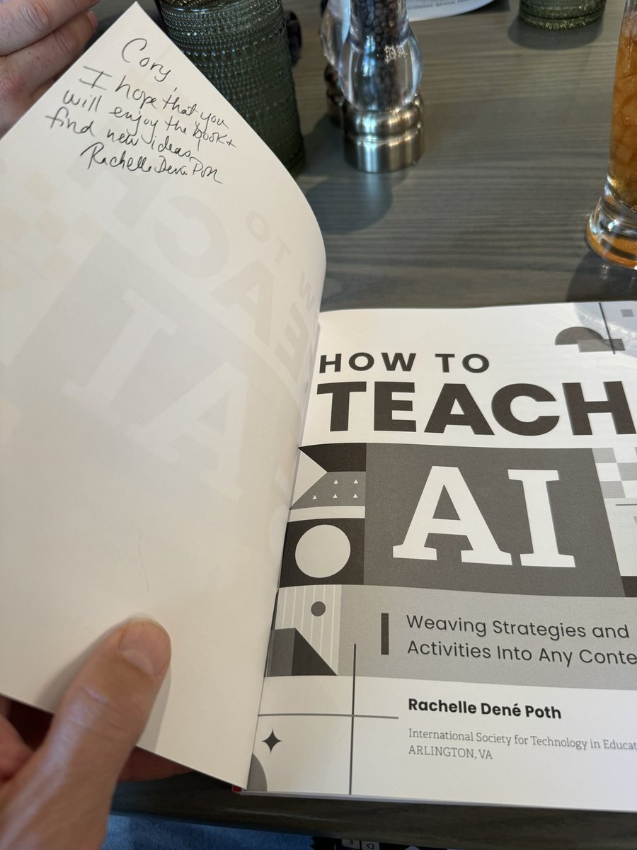 Cory Widener (@cory_widener) on Twitter photo So excited to dig into How to Teach AI by <a href="/Rdene915/">Dr. RACHELLE DENÉ POTH |ThriveinEDU #AI #AIinEDU</a> , I had to start during lunch! It was great to meet Dr. Poth and get a signed copy of her book! @itc_geeks <a href="/tcconley29/">Courtney Conley</a> <a href="/jerryAnd_UCS_AT/">Jerry Anderson</a> So excited to dig into How to Teach AI by <a href="/Rdene915/">Dr. RACHELLE DENÉ POTH |ThriveinEDU #AI #AIinEDU</a> , I had to start during lunch! It was great to meet Dr. Poth and get a signed copy of her book! @itc_geeks <a href="/tcconley29/">Courtney Conley</a> <a href="/jerryAnd_UCS_AT/">Jerry Anderson</a>
