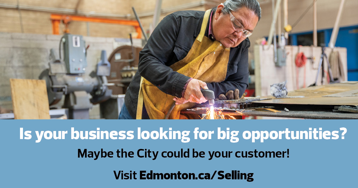 CityofEdmonton's tweet image. Wonder how your business could work with the City? 

Register for a free ‘Selling to the City’ virtual session at edmonton.ca/Selling and see you on June 26!

#YegBiz