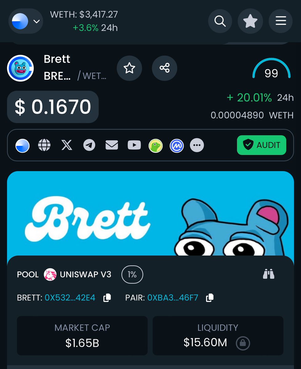 You better buy $BRETT below 2B while you still can

Above 50B

So many will look back and wish they saw this tweet