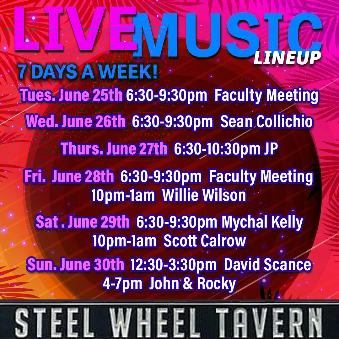 This week's Music Lineup just dropped! Local Live Music 7 days a week with 2 sets on weekends! Faculty Meeting tonight! Come jam with us!! 🎉🎶🍹

#livemusicnj #njdining #njhappyhour #njlivemusic #hotspotsapproved #njfood #njrestaurants #njfoodie