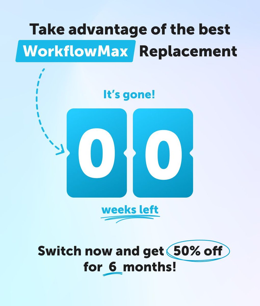 TidyInt's tweet image. #WorkflowMax retires TODAY!!
It's your last chance to switch to TidyWork and claim an exclusive 50% off for the first 6 months of TidyWork AND free data migration for a seamless start* 😎
🔗Check the link in our bio for more info
#tidywork #projectmanagement #tidyinternational