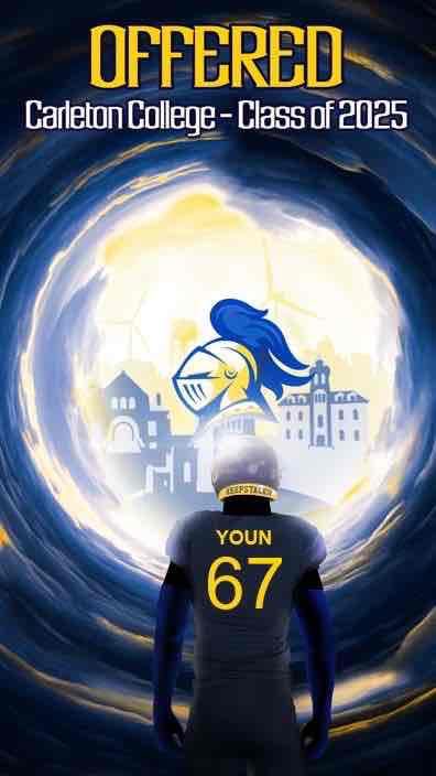Siwon Youn (@siwonyoun67) on Twitter photo After a great call with <a href="/CoachLeeXiong/">CoachDennisLeeXiong</a>, I am excited to announce that I have received an offer from <a href="/CarletonFB/">Carleton Football</a>! #KeepStackin
<a href="/Ponies_Football/">Ponies Football</a> <a href="/Salmid/">Darrell Salmi</a> <a href="/PrepRedzoneMN/">Prep Redzone Minnesota</a> <a href="/OJW_Scouting/">PrepRedzone Oliver</a> After a great call with <a href="/CoachLeeXiong/">CoachDennisLeeXiong</a>, I am excited to announce that I have received an offer from <a href="/CarletonFB/">Carleton Football</a>! #KeepStackin
<a href="/Ponies_Football/">Ponies Football</a> <a href="/Salmid/">Darrell Salmi</a> <a href="/PrepRedzoneMN/">Prep Redzone Minnesota</a> <a href="/OJW_Scouting/">PrepRedzone Oliver</a>
