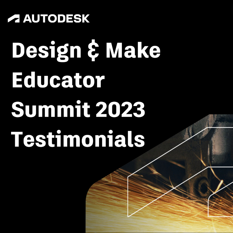 AutodeskEDU's tweet photo. Join us at this year's Design and Make Educator Summit.💡

Check out last year's attendee feedback and join us to uncover industry trends, make connections, and gain new classroom strategies. 📚

Register now ⬇️
https://t.co/kLMeKrk4XN 

#TeachWithAutodesk #MakeAnything