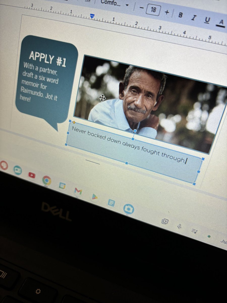 mrslippertLKW's tweet photo. Today we heard the story of Raimundo and reflected on the impact just a few words, six to be exact, can have. We wrote six word memoirs to tell his story. #p8codebreakers #youbelongatlkw @lkwwrdsb https://t.co/5sVGsUpNEP